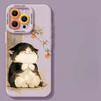 Lucky Tangerine Cat Silicone Phone Case – Compatible with iPhone 17 Series