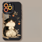 Lucky Tangerine Cat Silicone Phone Case – Compatible with iPhone 17 Series