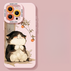Lucky Tangerine Cat Silicone Phone Case – Compatible with iPhone 17 Series