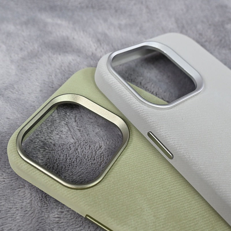 Every button features a refined metallic finish, with a matching metal-textured camera protection ring for a cohesive premium look.