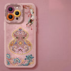 Chinese Vintage Gourd Faux Leather Phone Case – Compatible with iPhone 15 Series