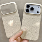 Hand-Crafted Cream White Leather Phone Case – Compatible with iPhone 17 Series