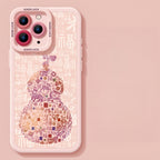 Chinese Vintage Gourd Faux Leather Phone Case – Compatible with iPhone 15 Series