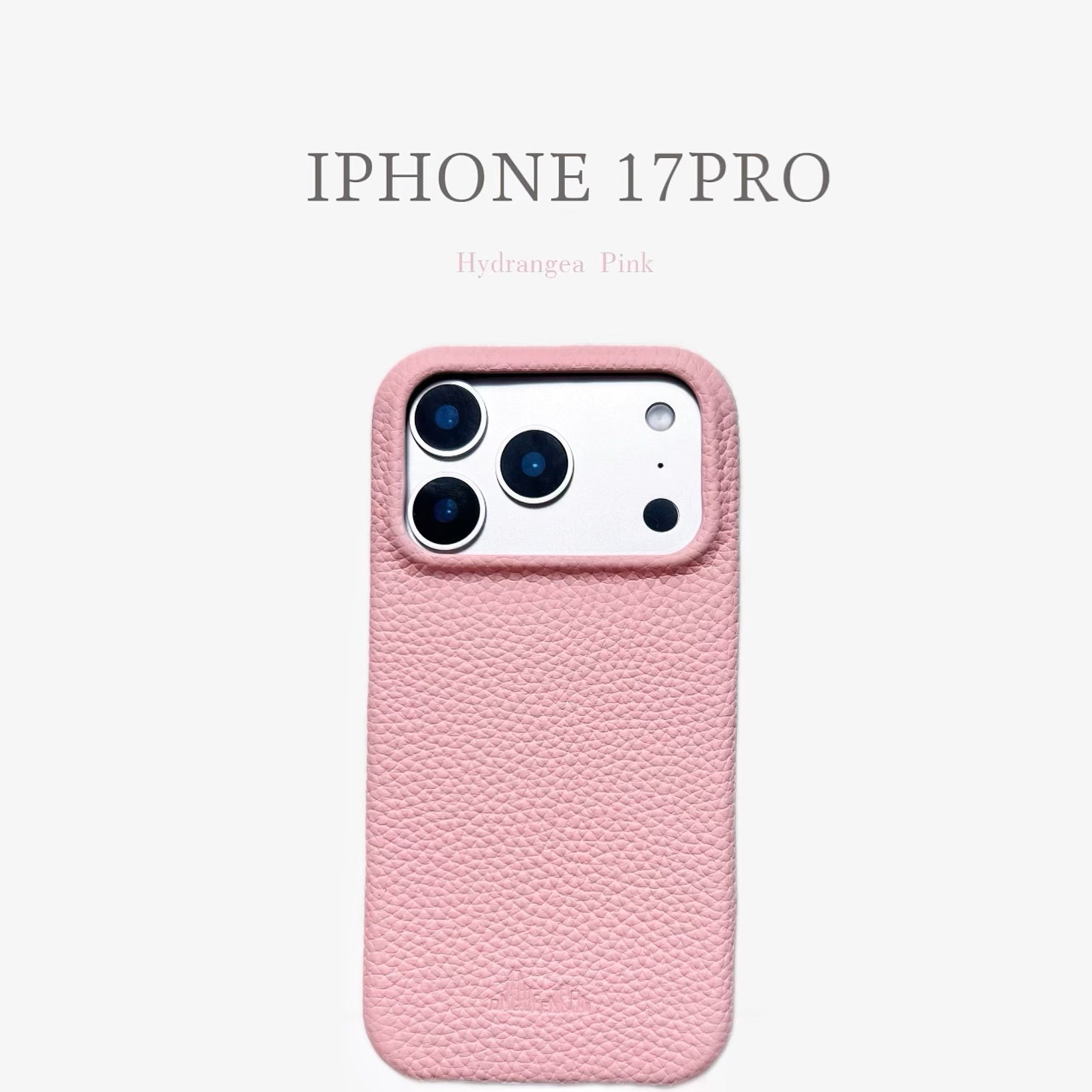 Hand-Crafted Hydrangea Pink Leather Phone Case – Compatible with iPhone 17 Series
