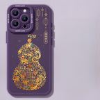 Chinese Vintage Gourd Faux Leather Phone Case – Compatible with iPhone 15 Series
