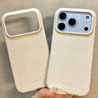 Hand-Crafted Cream White Leather Phone Case – Compatible with iPhone 17 Series