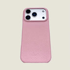 Hand-Crafted Hydrangea Pink Leather Phone Case – Compatible with iPhone 17 Series