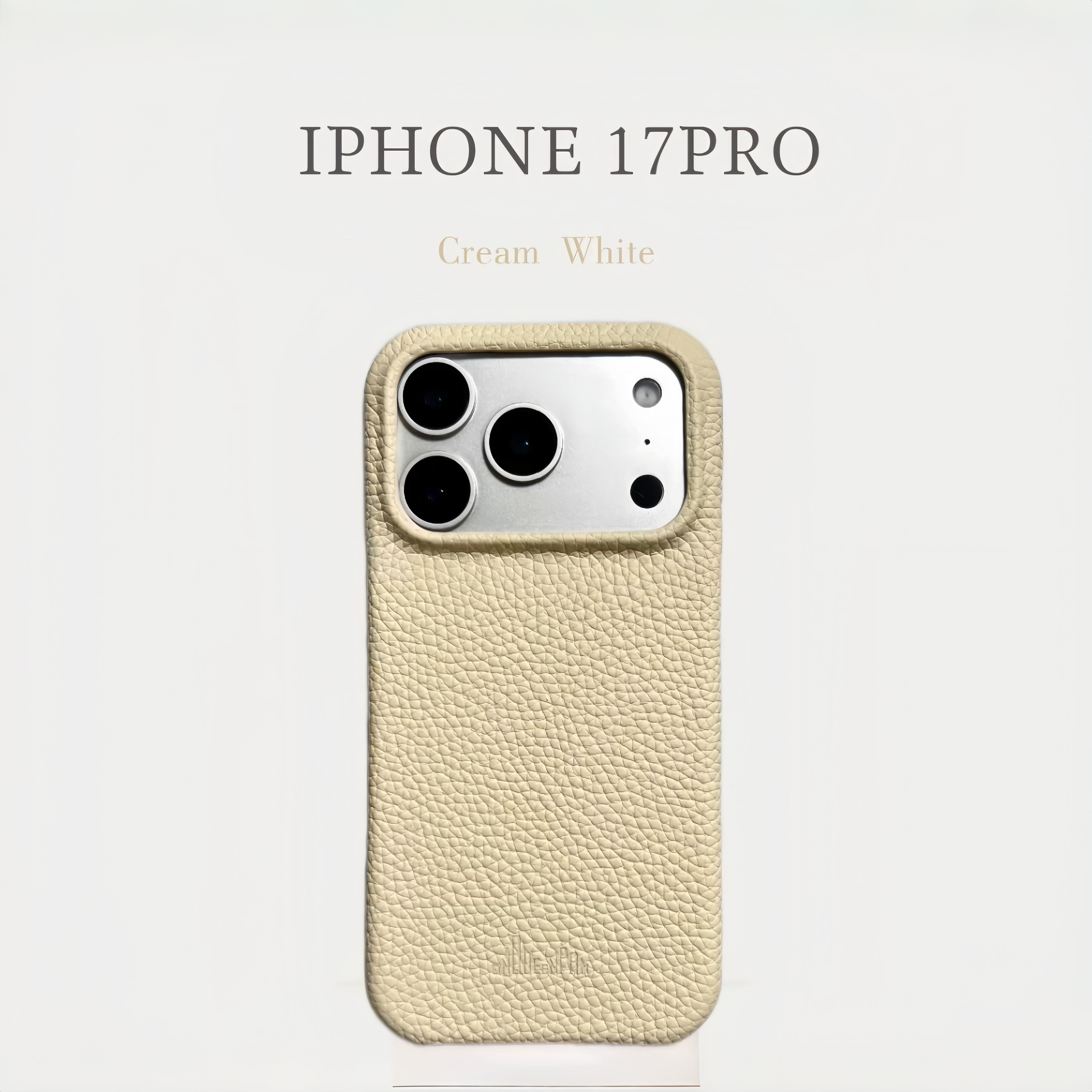 Hand-Crafted Cream White Leather Phone Case – Compatible with iPhone 17 Series