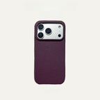 Hand-Crafted Mulberry Purple Leather Phone Case – Compatible with iPhone 17 Series