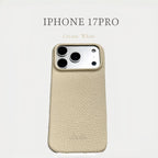 Hand-Crafted Cream White Leather Phone Case – Compatible with iPhone 17 Series