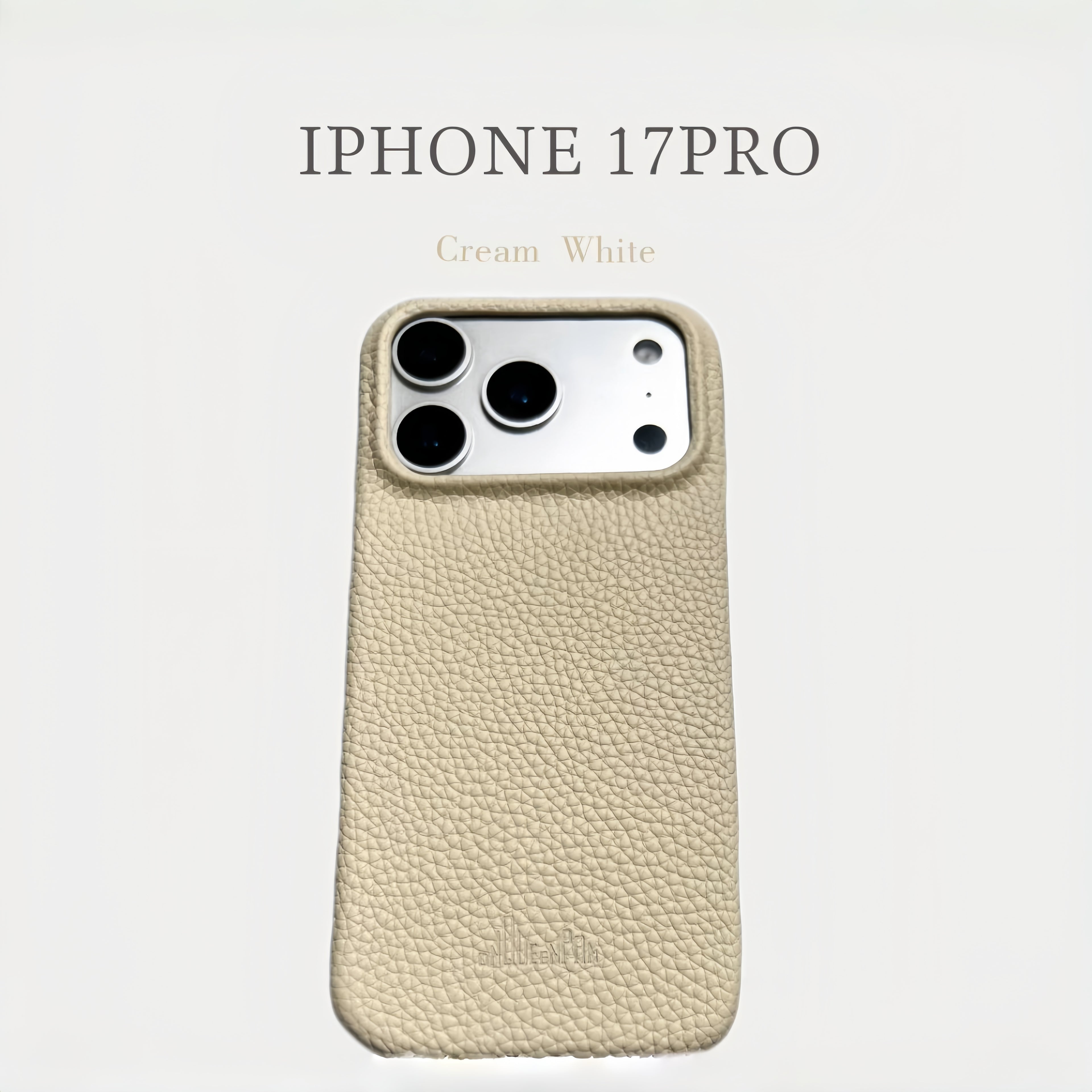Hand-Crafted Cream White Leather Phone Case – Compatible with iPhone 17 Series