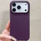 Hand-Crafted Mulberry Purple Leather Phone Case – Compatible with iPhone 17 Series