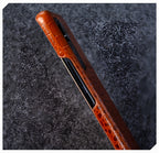 Side view of slim leather MagSafe-compatible iPhone case